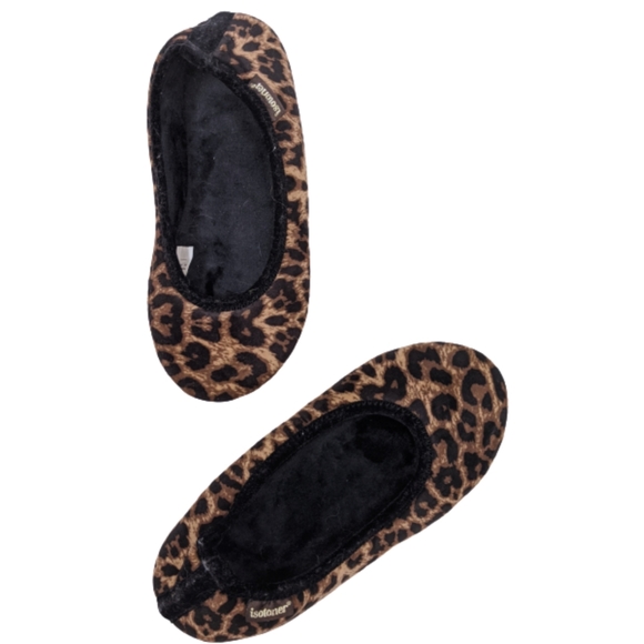 isotoner slippers leopard print